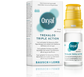 Oxyal® Trehalos Triple Action - ögondroppar som behandlar och förebygger torra ögon